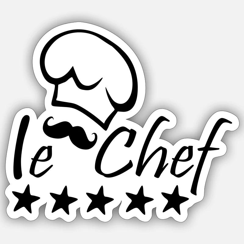 Le Chef - Sticker size S (10 x 10 cm) - white matte