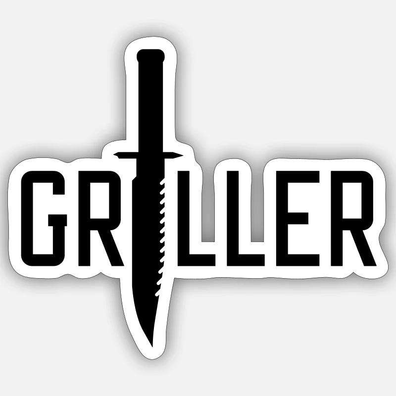 Griller - Sticker taille S (10 x 10 cm) - blanc mat