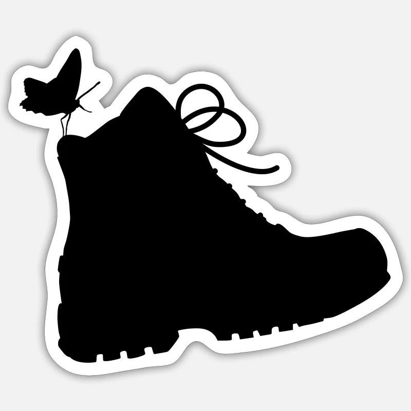 Hiking boot - Sticker size S (10 x 10 cm) - white matte