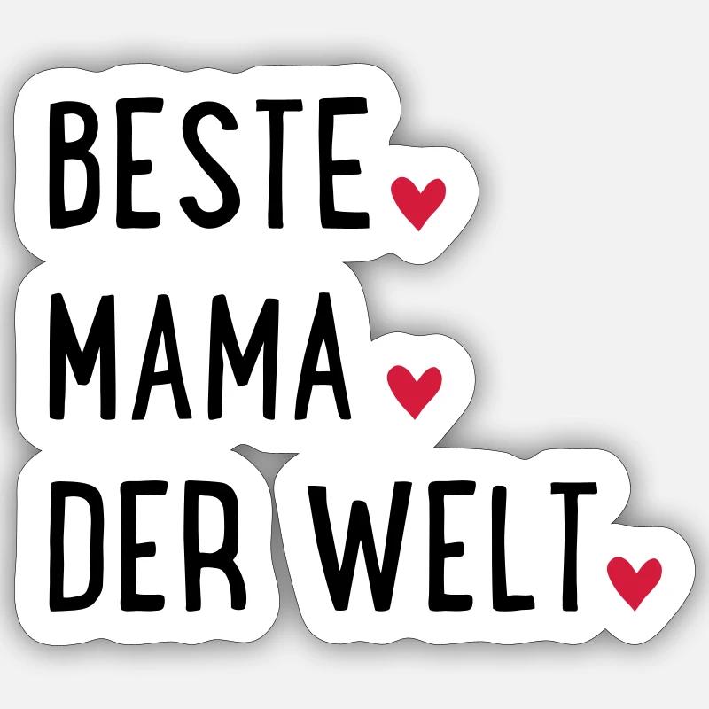 Beste Mama der Welt - Sticker Größe S (10 x 10 cm) - Mattweiß