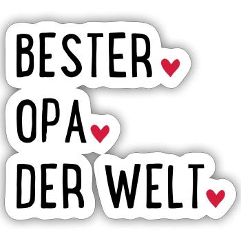Grandfather - Sticker size S (10 x 10 cm) - white matte - Front