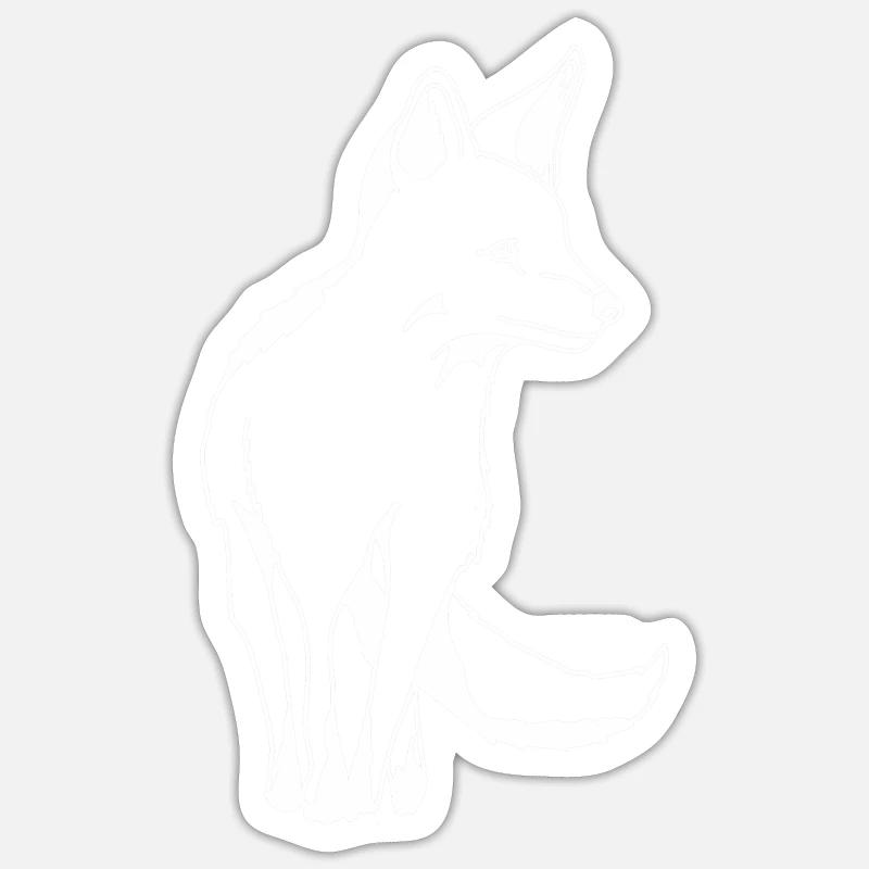 Fox Fox minimaliste Sticker taille S (10 x 10 cm)