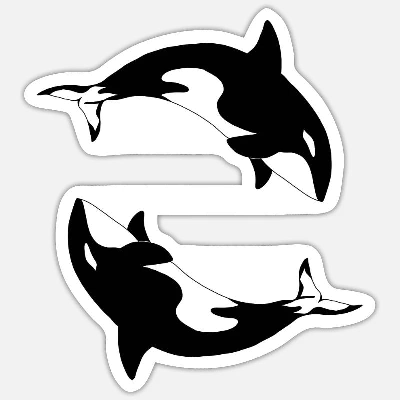 Schwertwal Orcinus orca Sticker Größe S (10 x 10 cm)