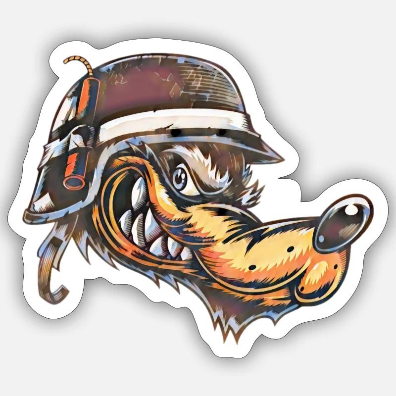 Méchant chien Sticker taille S (10 x 10 cm)