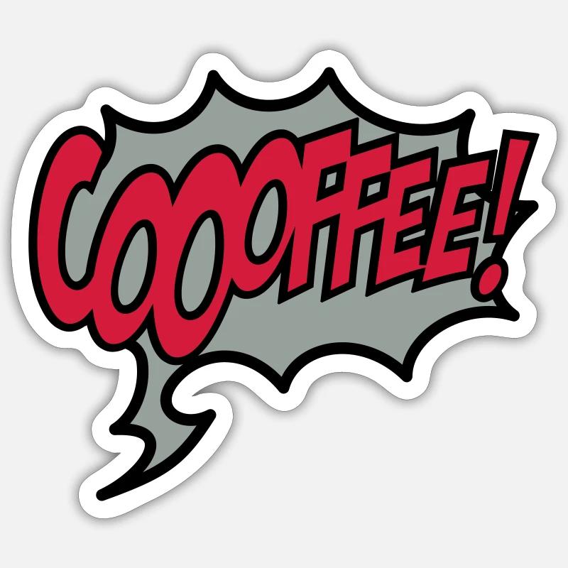 Kaffee - Sticker Größe S (10 x 10 cm) - Mattweiß