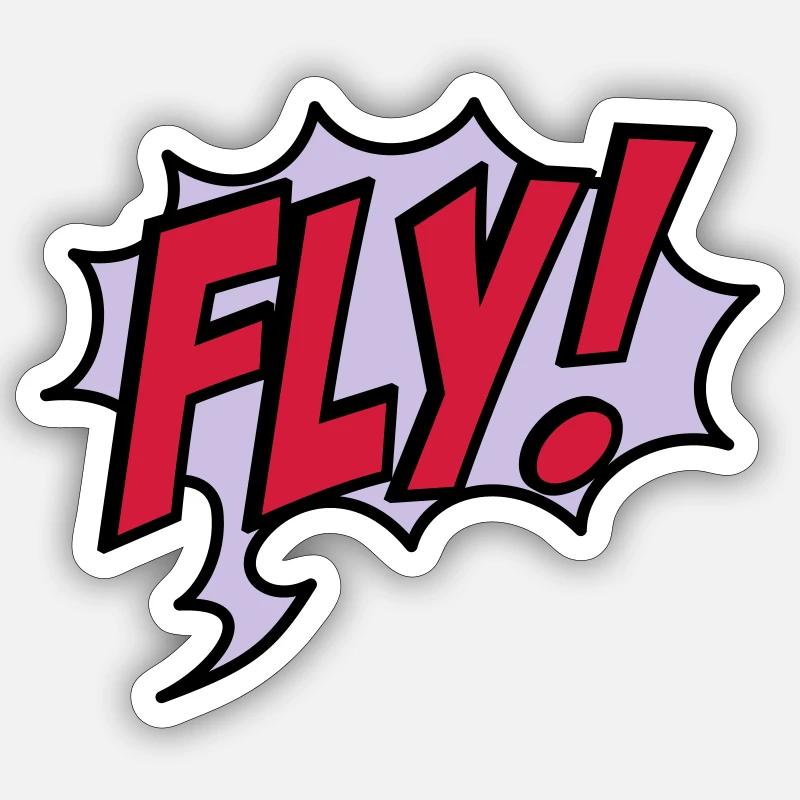 fly - Sticker Größe S (10 x 10 cm) - Mattweiß
