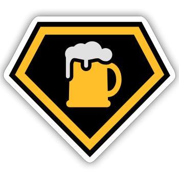 Super Drinking Team - Sticker size S (10 x 10 cm) - white matte - Front