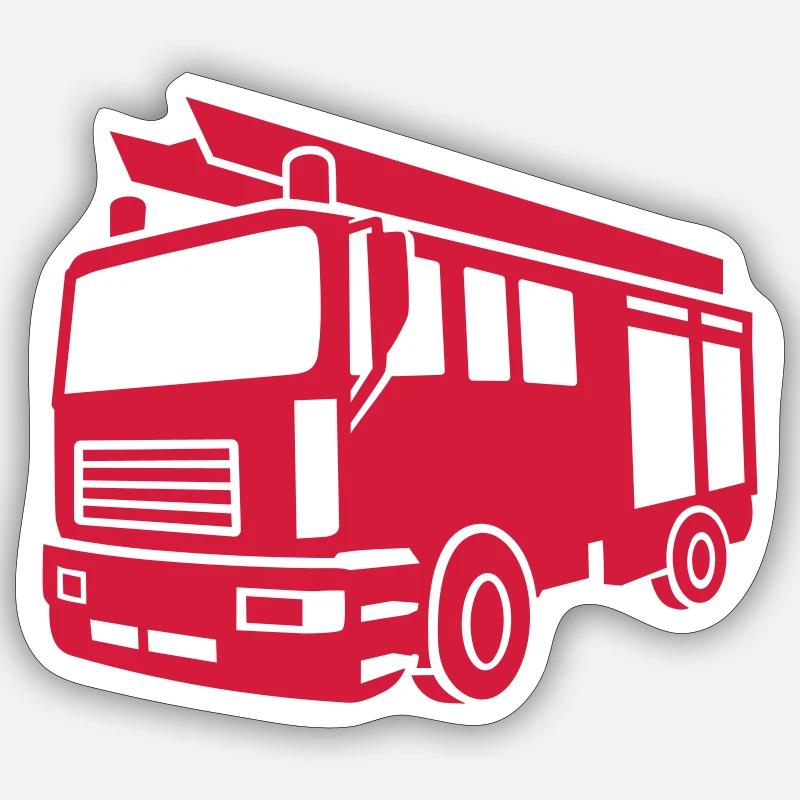 Pompiers - Sticker taille S (10 x 10 cm) - blanc mat