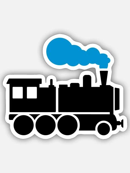 Lokomotive - Sticker Größe S (10 x 10 cm) - Mattweiß