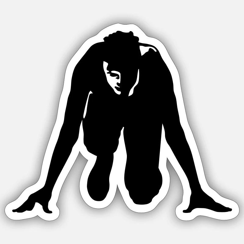 coureur start Sticker taille S (10 x 10 cm)