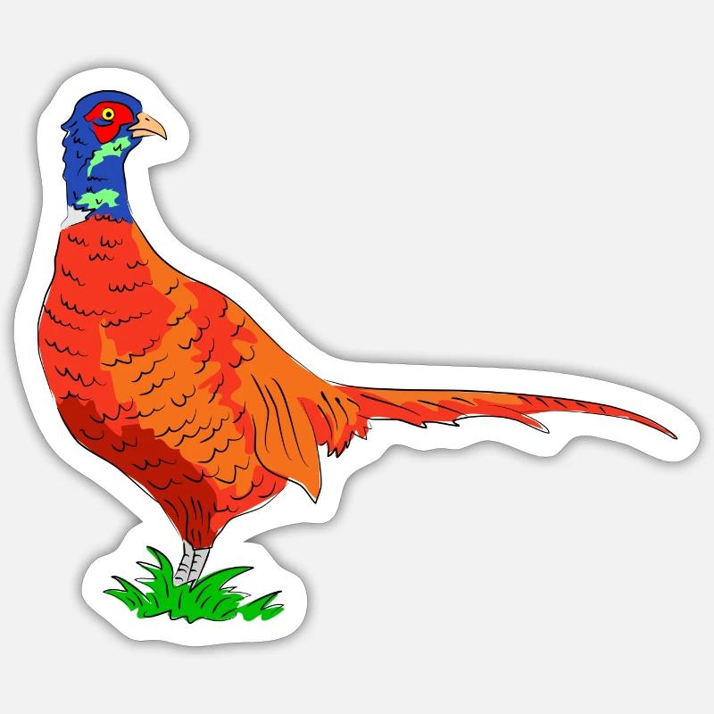 pheasant - Sticker size S (10 x 10 cm) - white matte