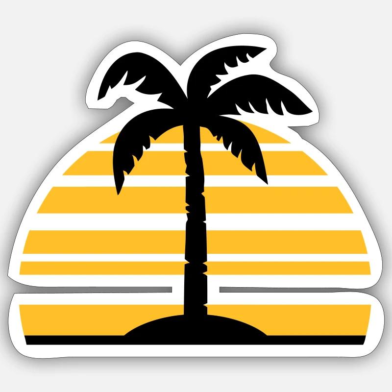 Palme - Sticker taille S (10 x 10 cm) - blanc mat