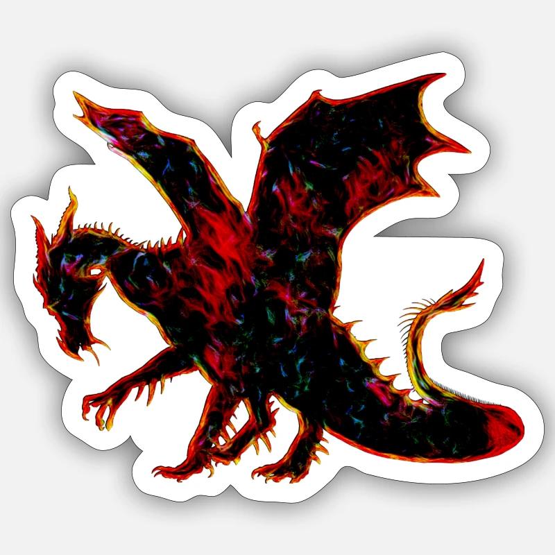 Dragon Feu Sticker taille S (10 x 10 cm)