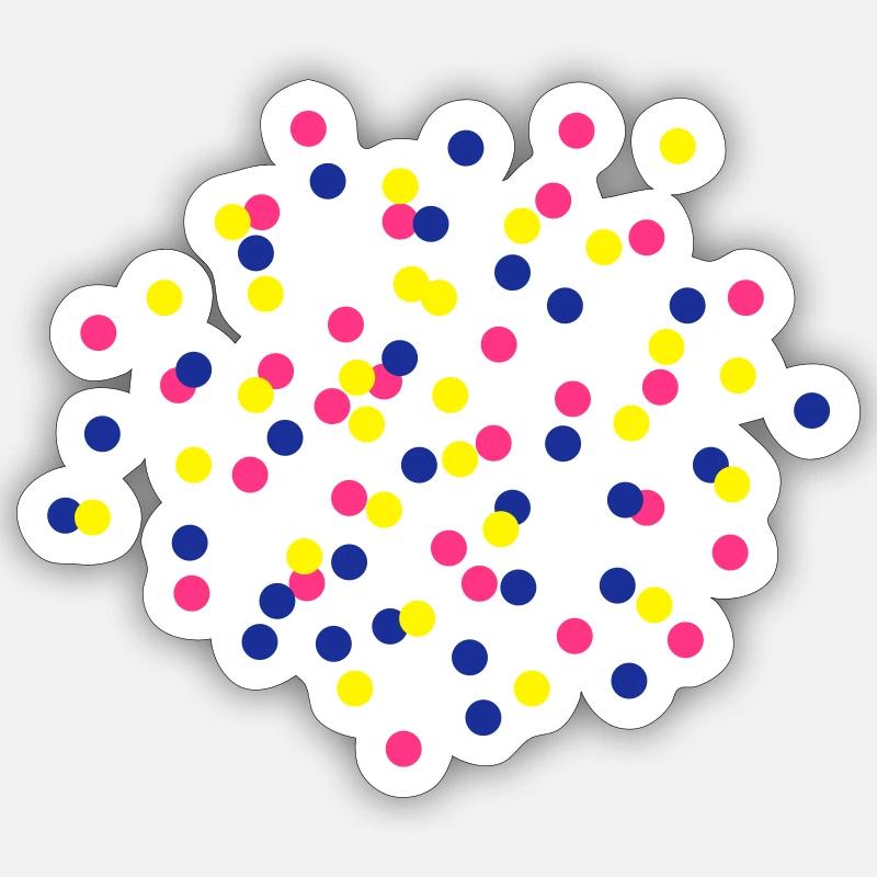Konfetti - Sticker Größe S (10 x 10 cm) - Mattweiß