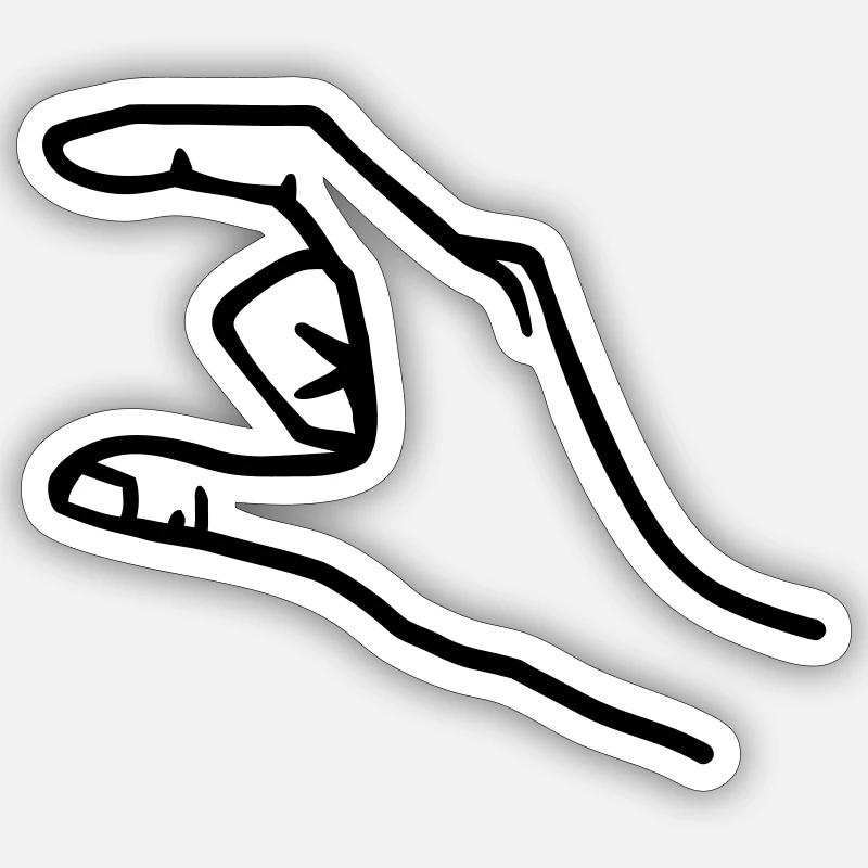 Hand - Sticker size S (10 x 10 cm) - white matte