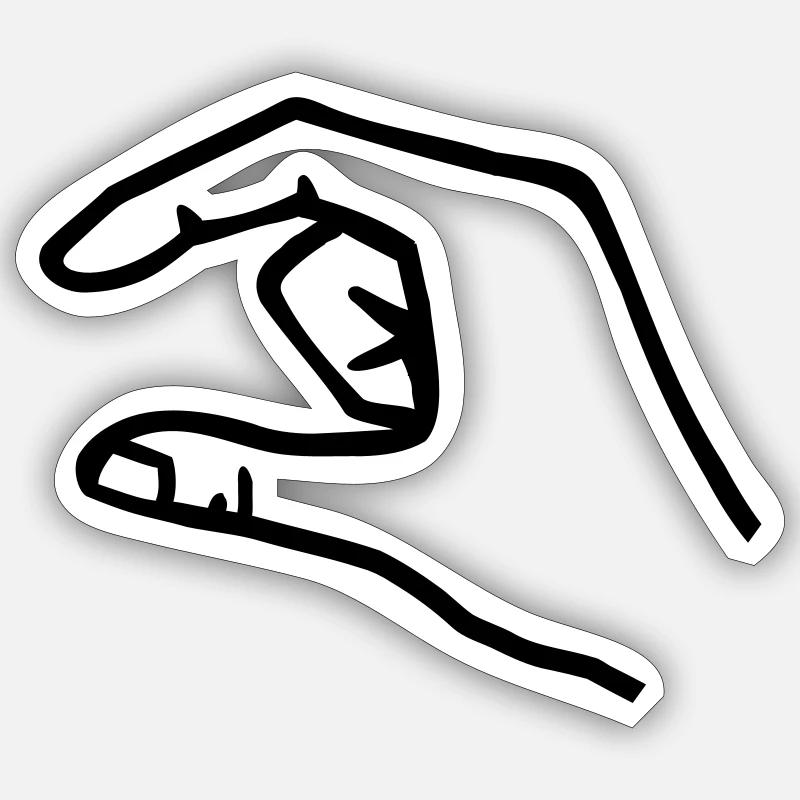 Hand - Sticker size S (10 x 10 cm) - white matte