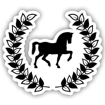 Kranz Pferd - Sticker Größe S (10 x 10 cm) - Mattweiß - Vorne