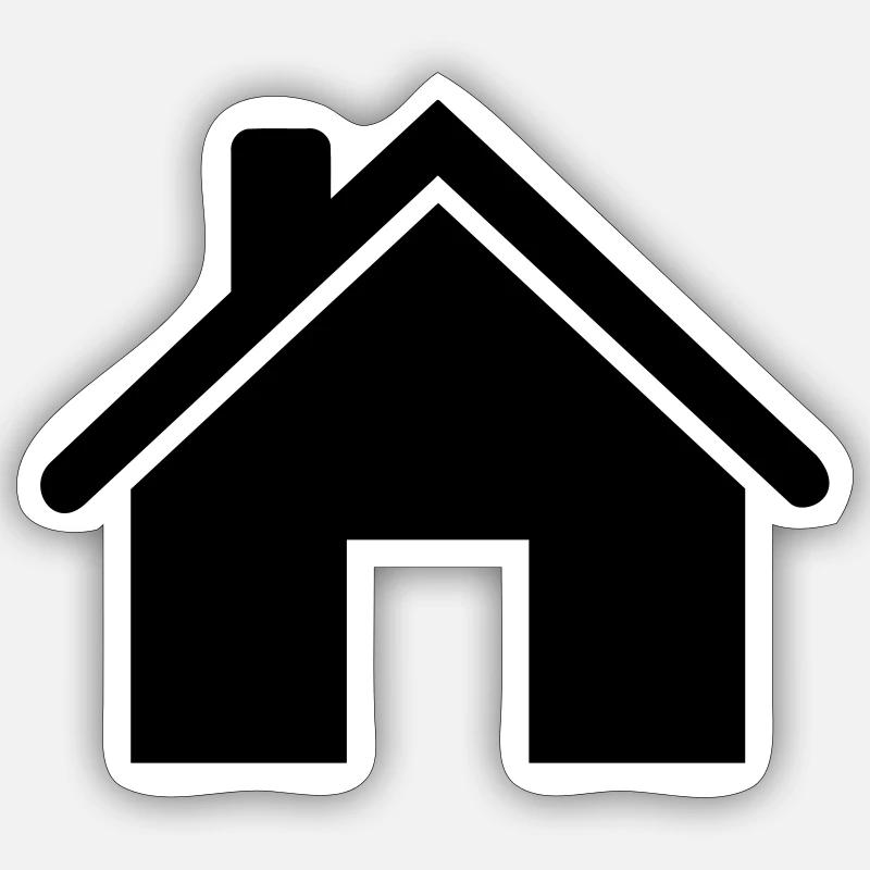 Maison - Sticker taille S (10 x 10 cm) - blanc mat