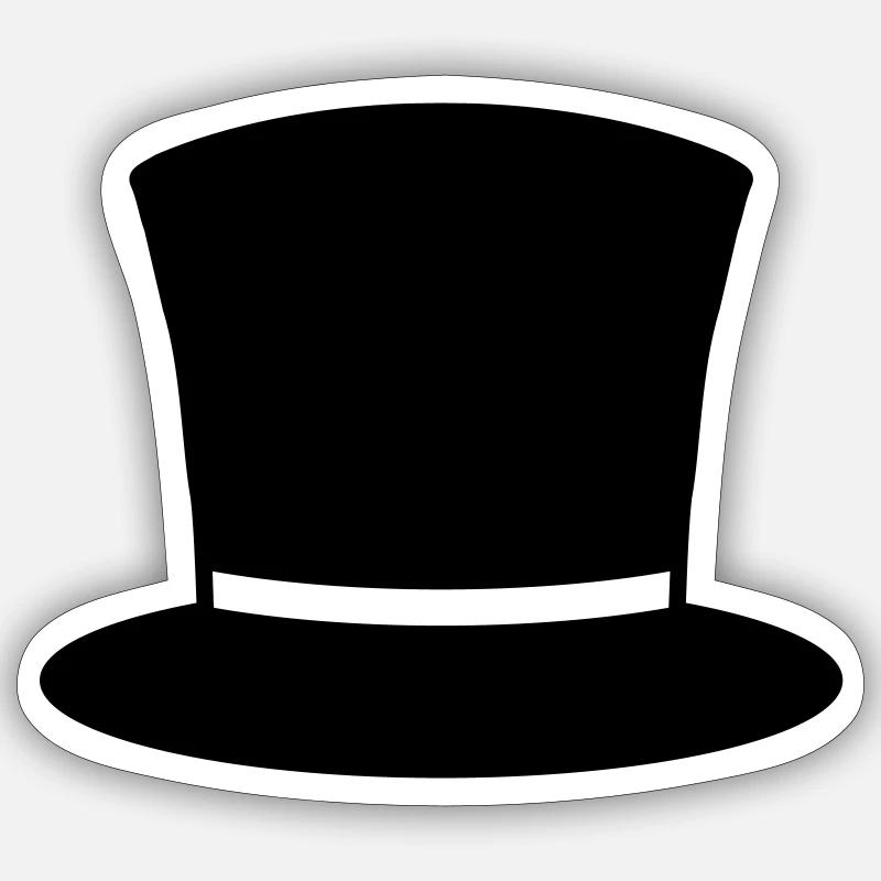Chapeau - Sticker taille S (10 x 10 cm) - blanc mat