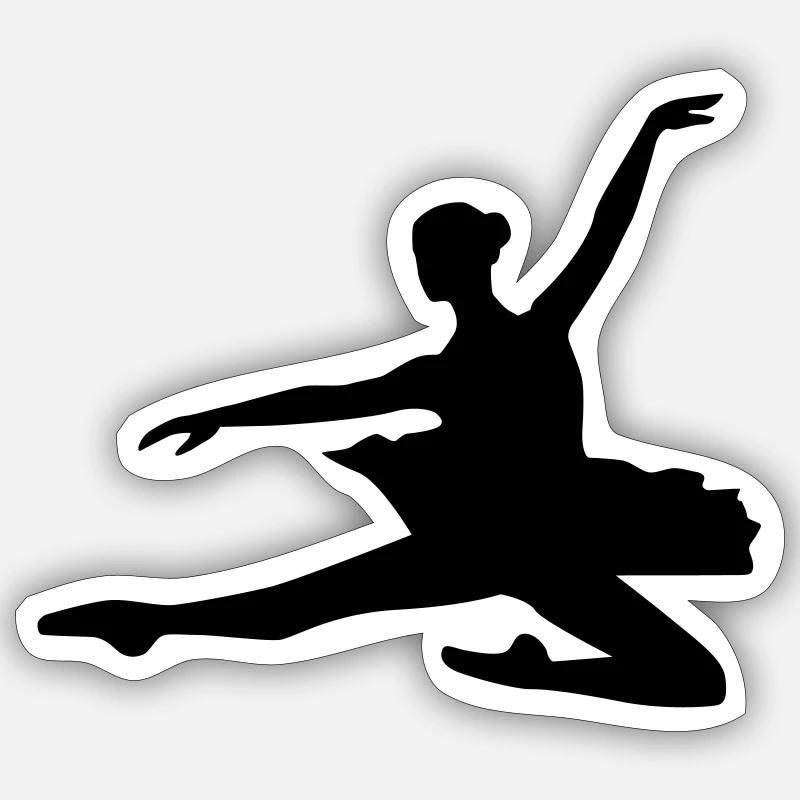 Ballet - Sticker taille S (10 x 10 cm) - blanc mat