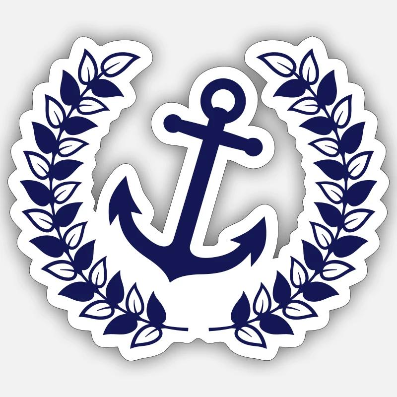 anchor ancre - Sticker taille S (10 x 10 cm) - blanc mat