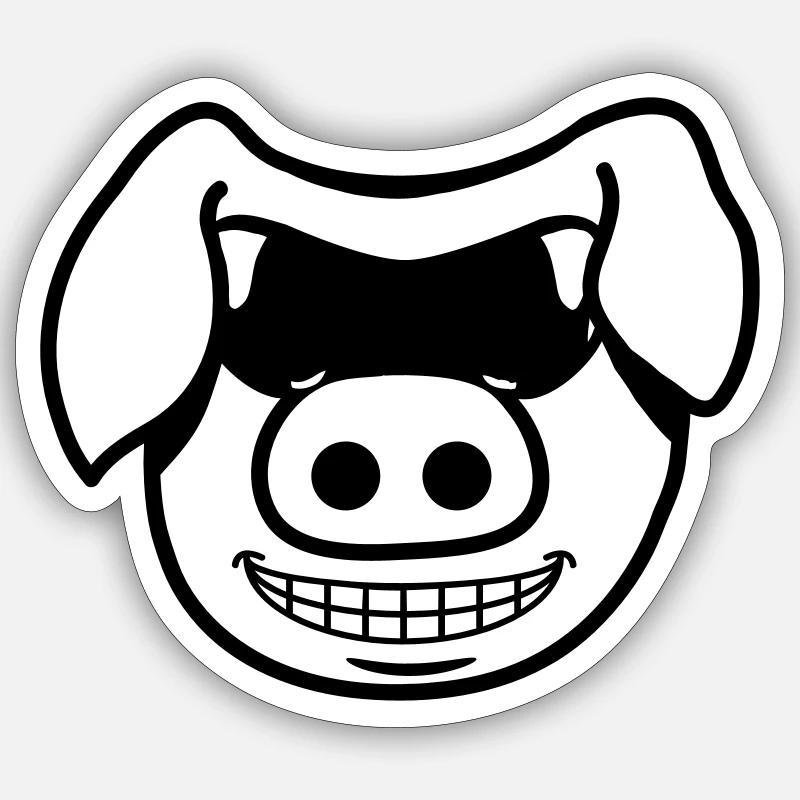 Cool pig Sticker size S (10 x 10 cm)