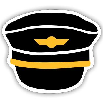 Pilot - Sticker size S (10 x 10 cm) - white matte - Front