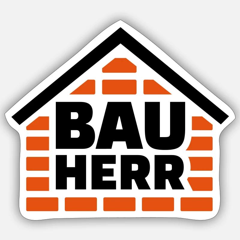 Bauherr - Sticker Größe S (10 x 10 cm) - Mattweiß