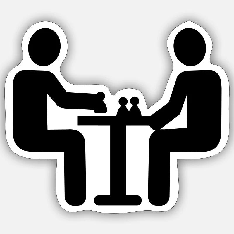 Échecs - Sticker taille S (10 x 10 cm) - blanc mat