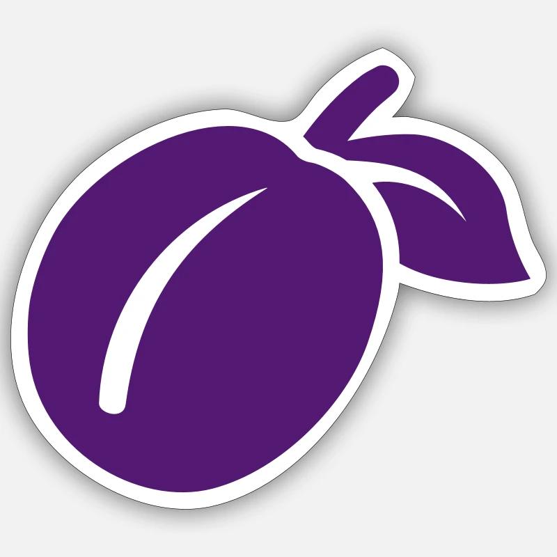 Prune - Sticker taille S (10 x 10 cm) - blanc mat