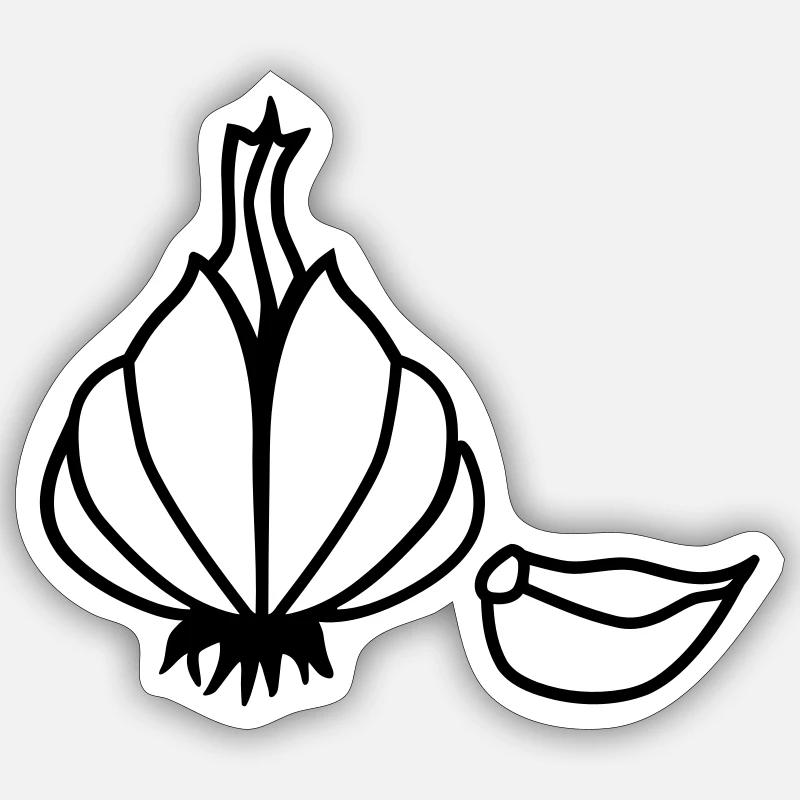 Ail - Sticker taille S (10 x 10 cm) - blanc mat