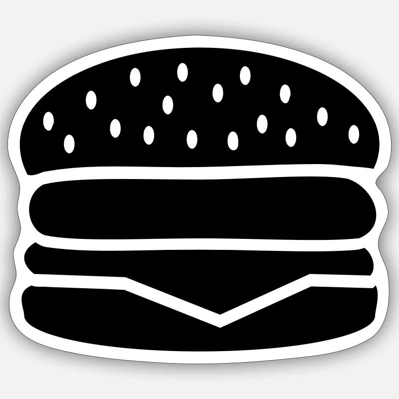 Burger - Sticker Größe S (10 x 10 cm) - Mattweiß