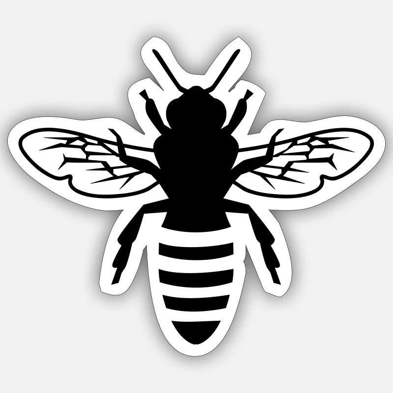 Abeille - Sticker taille S (10 x 10 cm) - blanc mat