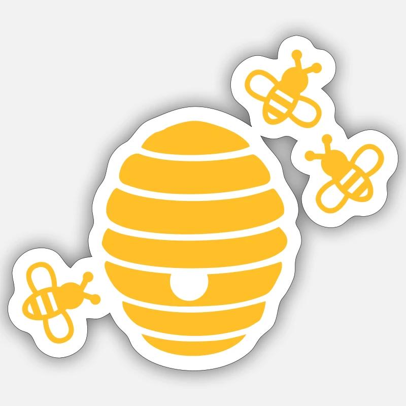 Miel - Sticker taille S (10 x 10 cm) - blanc mat