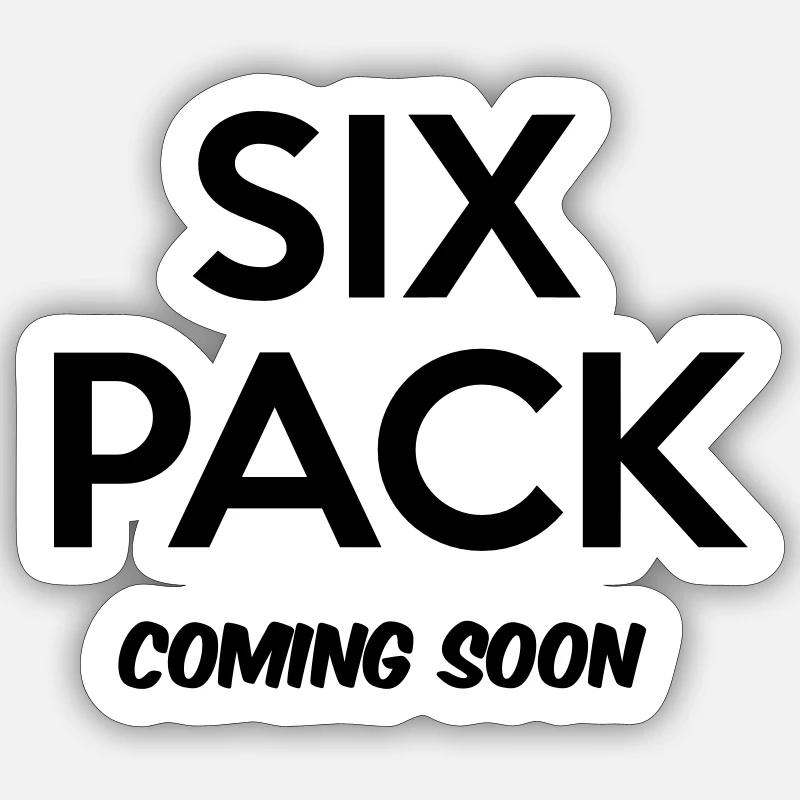Six Pack - Sticker taille S (10 x 10 cm) - blanc mat