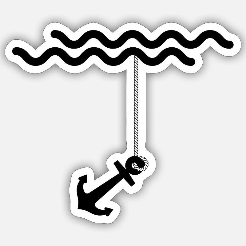 Anker - Sticker Größe S (10 x 10 cm) - Mattweiß