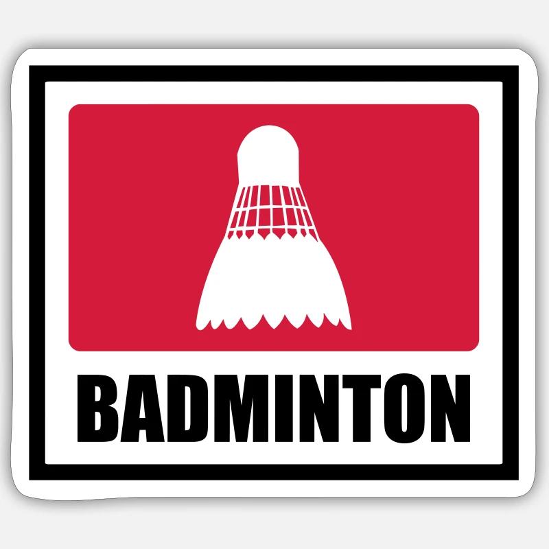Badminton - Sticker størrelse S (10 x 10 cm) - mat hvid