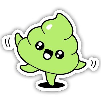 Emoticon poop dance - Sticker size S (10 x 10 cm) - white matte - Front