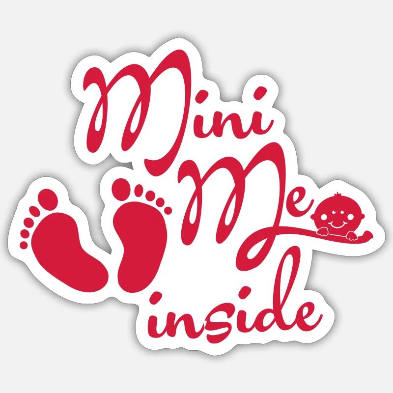 moi à l’intérieur - petit I - grossesse-bébé - Sticker taille S (10 x 10 cm) - blanc mat