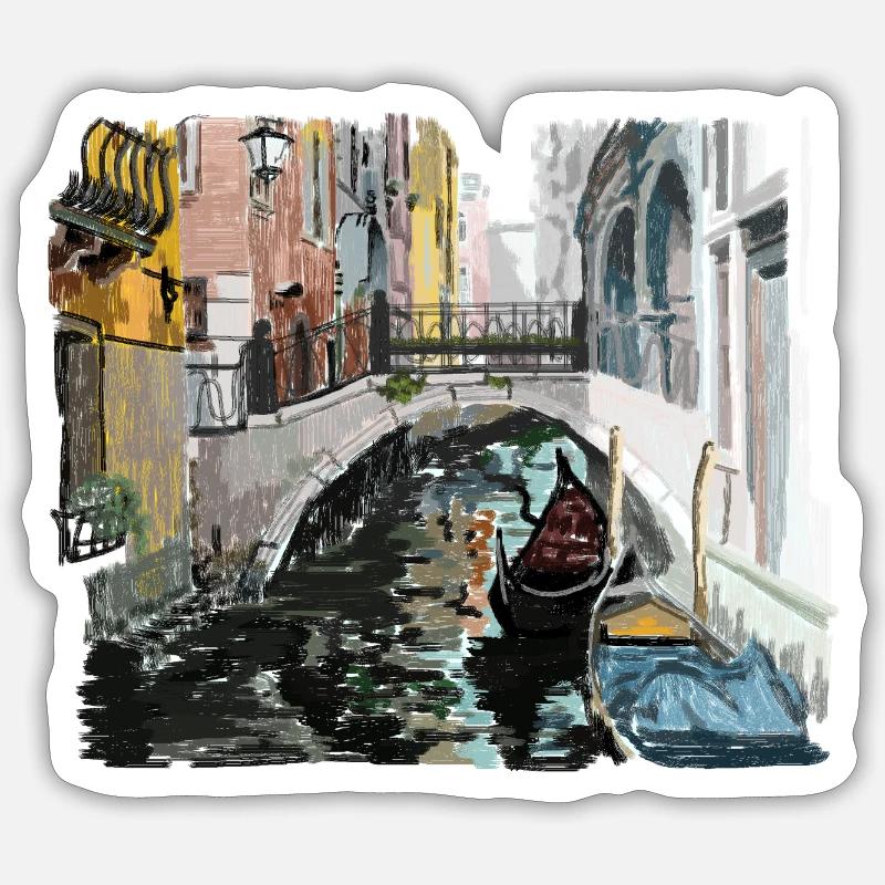 Venise - Sticker taille S (10 x 10 cm) - blanc mat