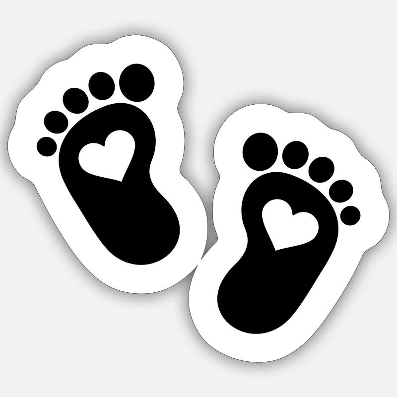 Bébé Pieds Sticker taille S (10 x 10 cm)
