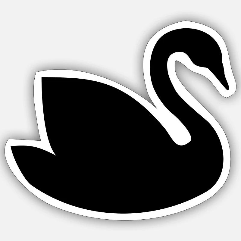 Schwan - Sticker Größe S (10 x 10 cm) - Mattweiß