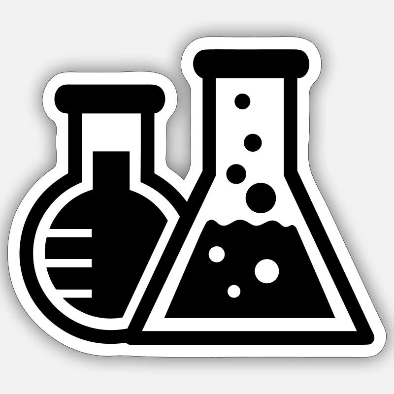 Tubes à essai (chimie) - Sticker taille S (10 x 10 cm) - blanc mat