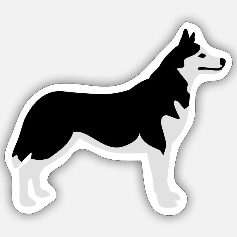 Husky - Sticker Größe S (10 x 10 cm) - Mattweiß