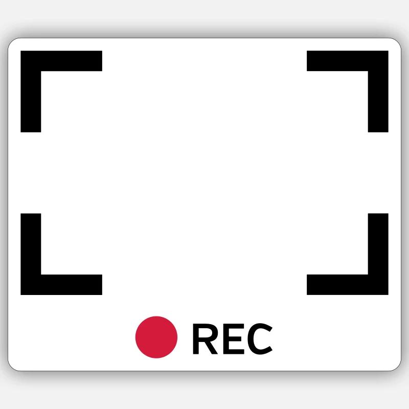 Recording - Sticker Größe S (10 x 10 cm) - Mattweiß
