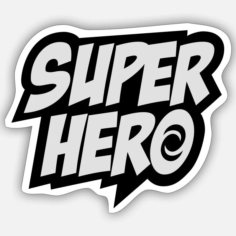 Superhero, Comics, Hero, Sprüche, Held, Sieger - Sticker Größe S (10 x 10 cm) - Mattweiß