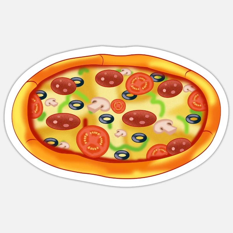 Pizza - Sticker taille S (10 x 10 cm) - blanc mat