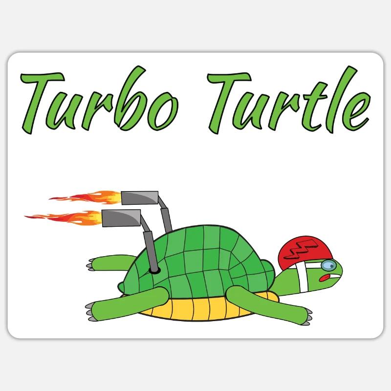 Turbo Turtle - Sticker size S (10 x 10 cm) - white matte