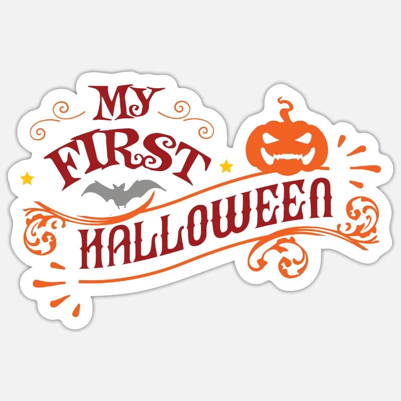 My first Halloween - Sticker size S (10 x 10 cm) - white matte