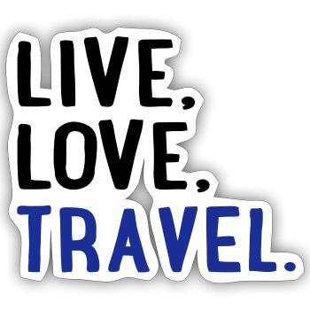 to travel - Sticker size S (10 x 10 cm) - white matte - Front